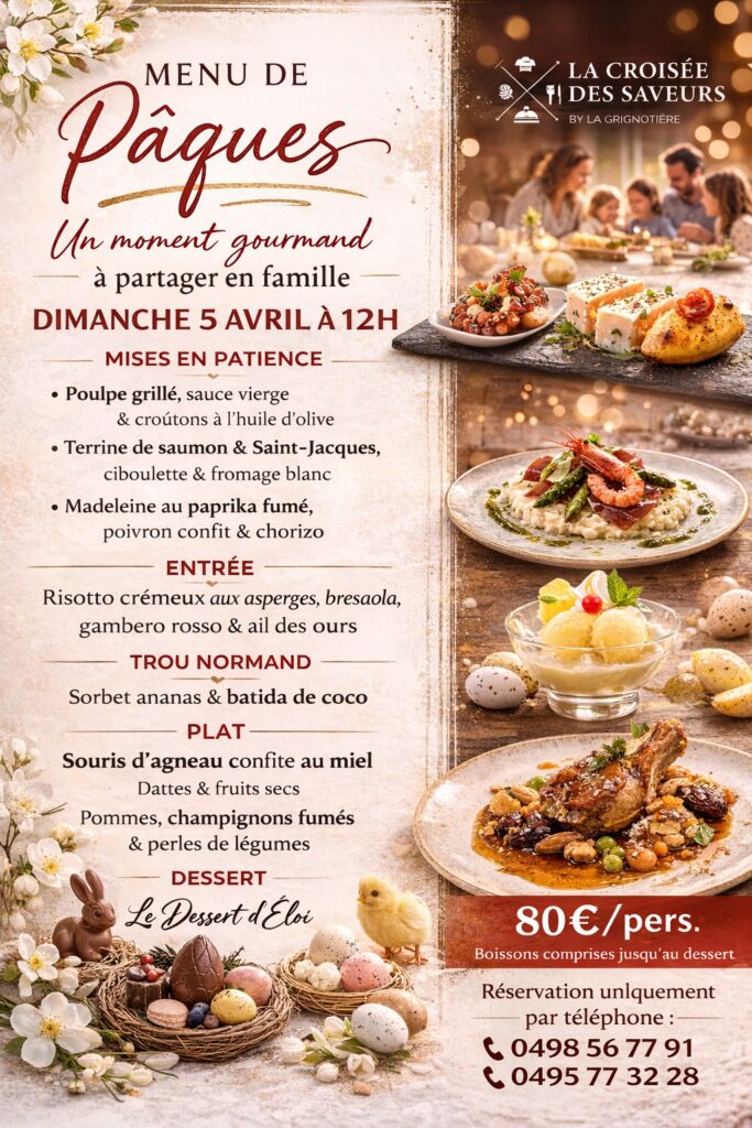 croisée des saveurs menu paques